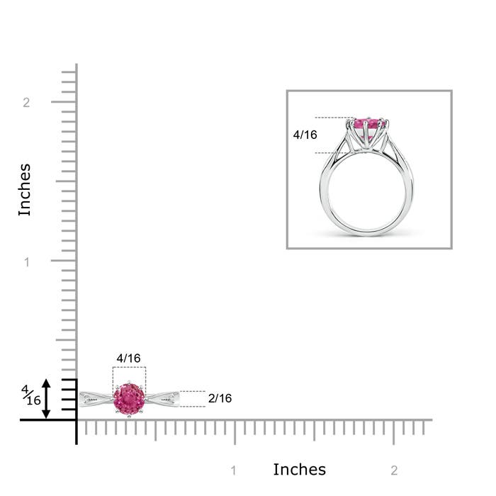 AAAA - Pink Sapphire / 0.62 CT / 14 KT White Gold