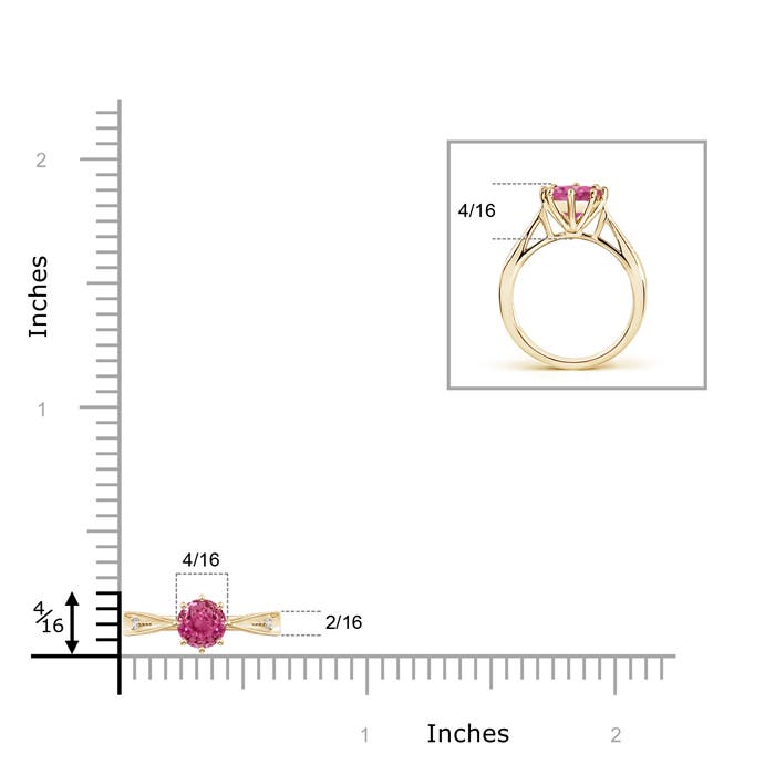 AAAA - Pink Sapphire / 0.62 CT / 14 KT Yellow Gold