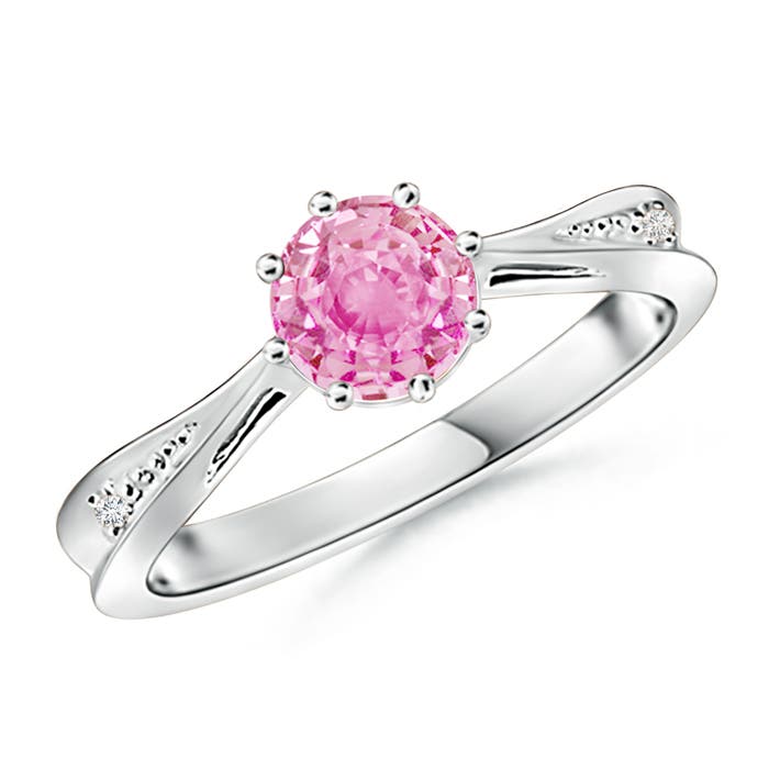 A - Pink Sapphire / 1.02 CT / 14 KT White Gold