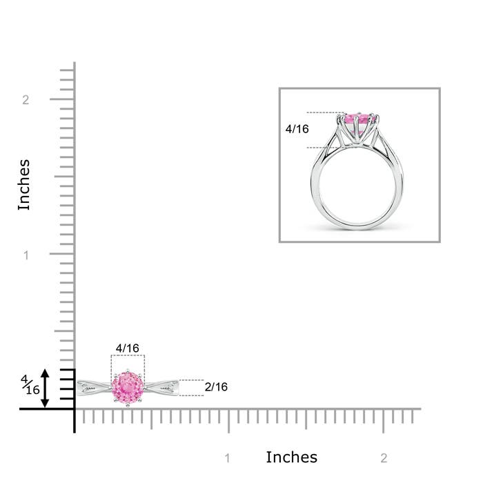 A - Pink Sapphire / 1.02 CT / 14 KT White Gold