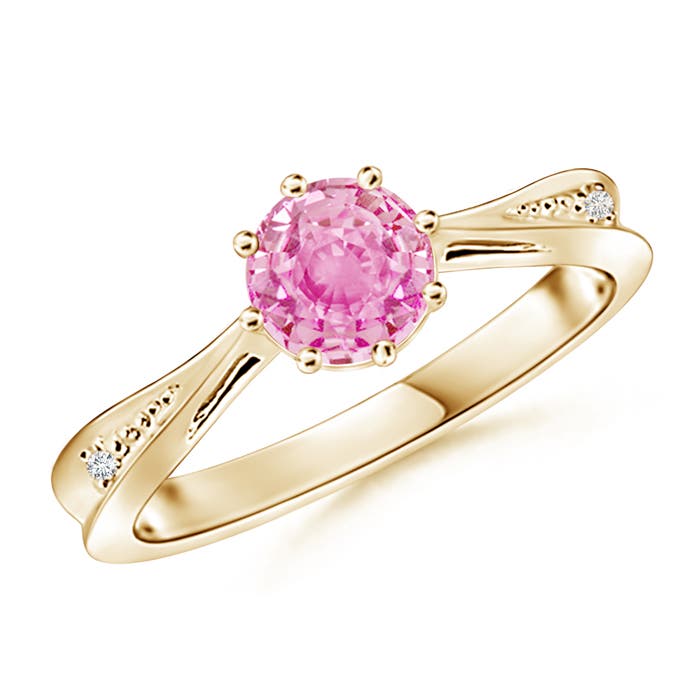 A - Pink Sapphire / 1.02 CT / 14 KT Yellow Gold