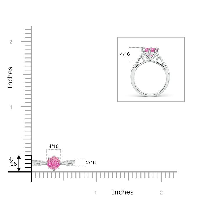 AA - Pink Sapphire / 1.02 CT / 14 KT White Gold