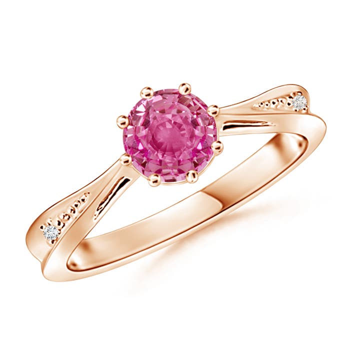 AAA - Pink Sapphire / 1.02 CT / 14 KT Rose Gold