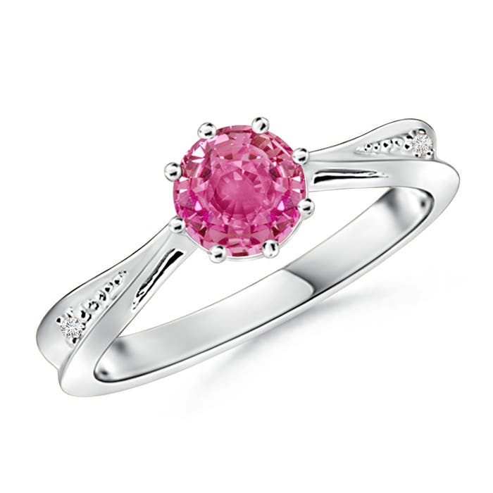 AAA - Pink Sapphire / 1.02 CT / 14 KT White Gold