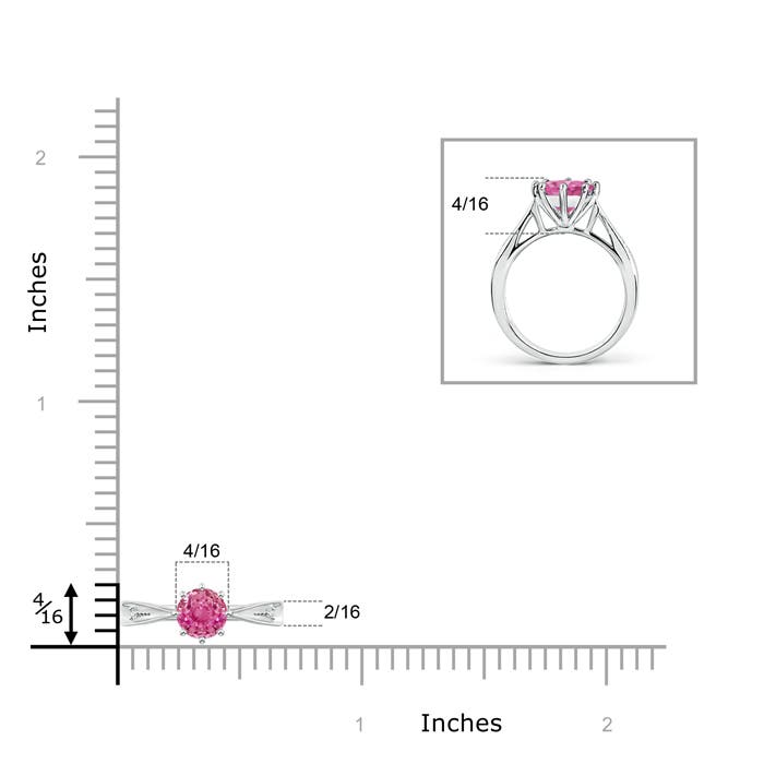 AAA - Pink Sapphire / 1.02 CT / 14 KT White Gold