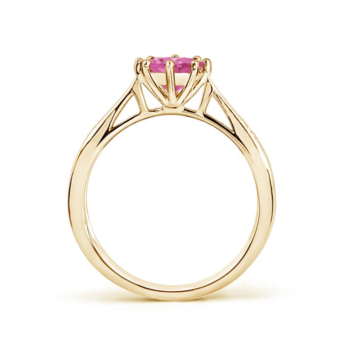 AAA - Pink Sapphire / 1.02 CT / 14 KT Yellow Gold