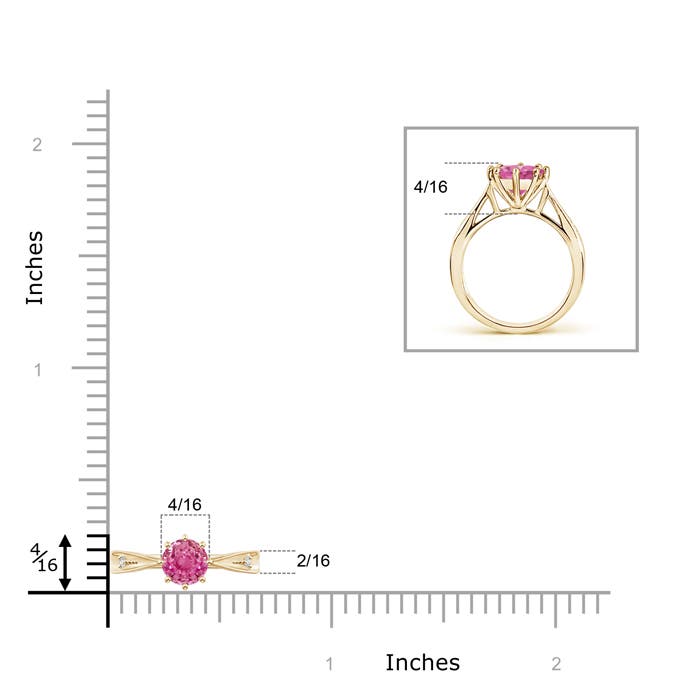 AAA - Pink Sapphire / 1.02 CT / 14 KT Yellow Gold