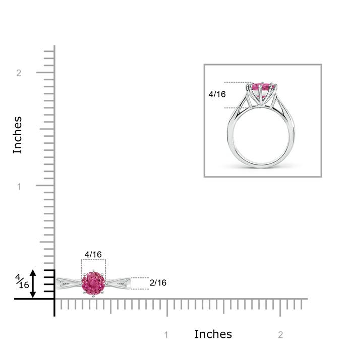 AAAA - Pink Sapphire / 1.02 CT / 14 KT White Gold