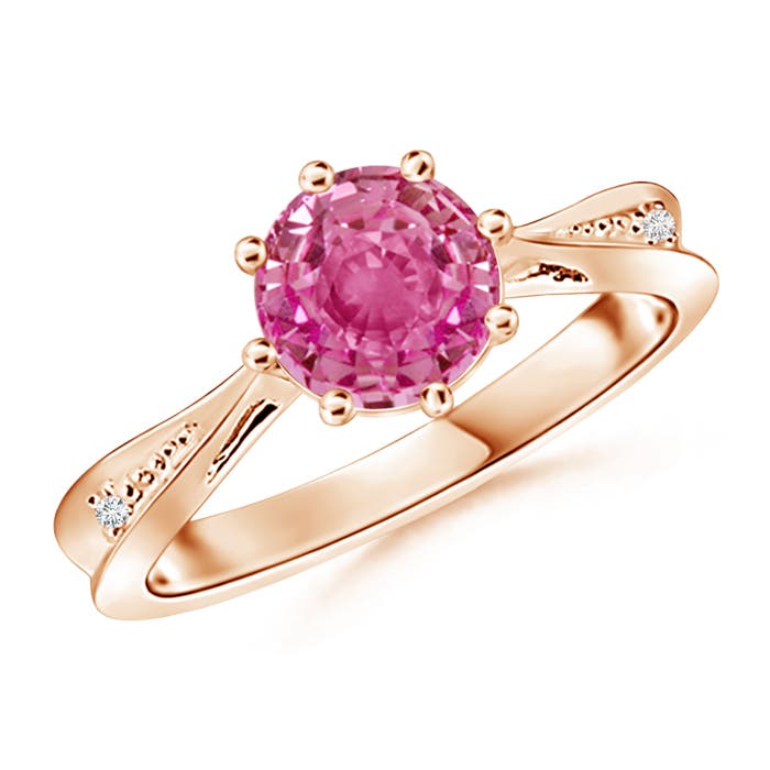 AAA - Pink Sapphire / 1.63 CT / 14 KT Rose Gold