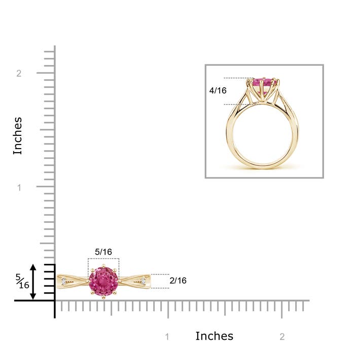 AAAA - Pink Sapphire / 1.63 CT / 14 KT Yellow Gold