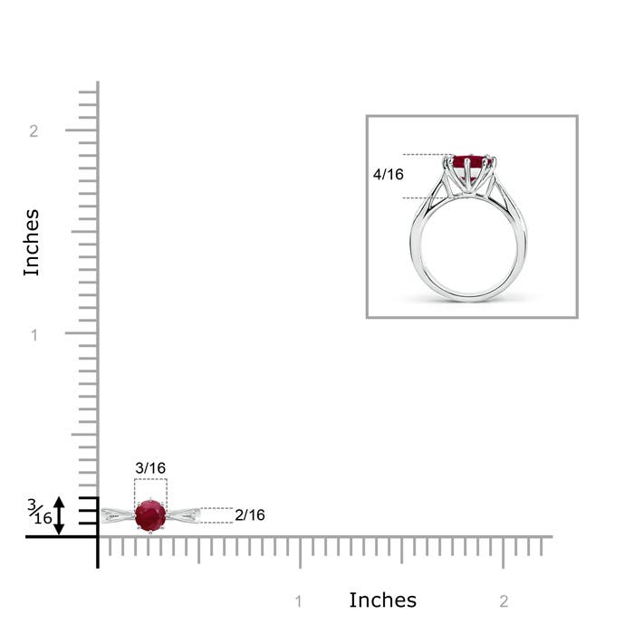 A - Ruby / 0.35 CT / 14 KT White Gold