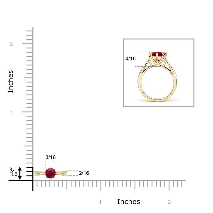 A - Ruby / 0.35 CT / 14 KT Yellow Gold