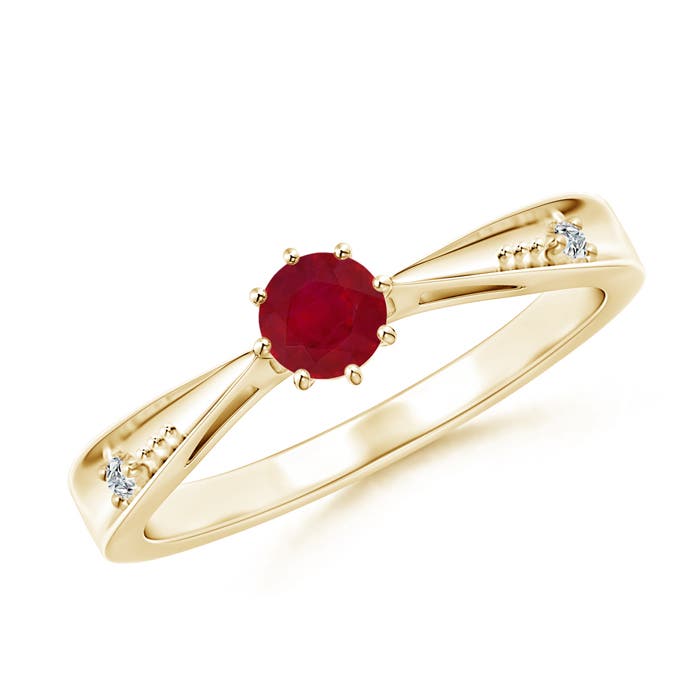 AA - Ruby / 0.35 CT / 14 KT Yellow Gold