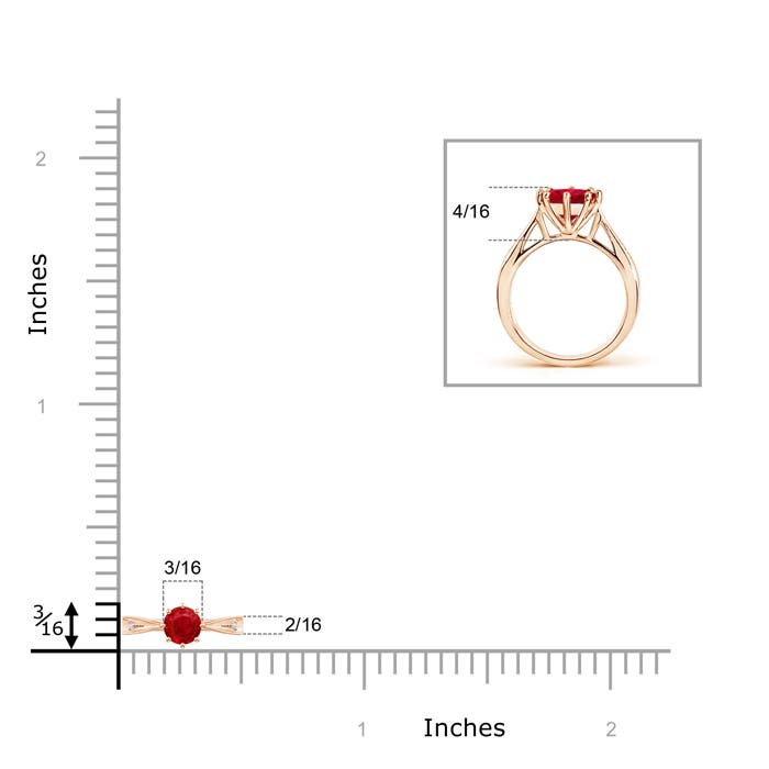 AAA - Ruby / 0.35 CT / 14 KT Rose Gold