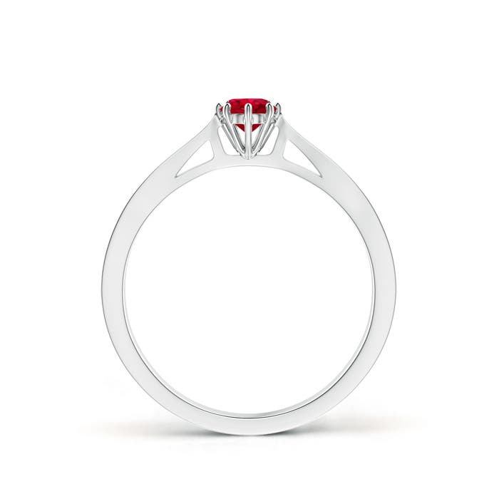 AAA - Ruby / 0.35 CT / 14 KT White Gold