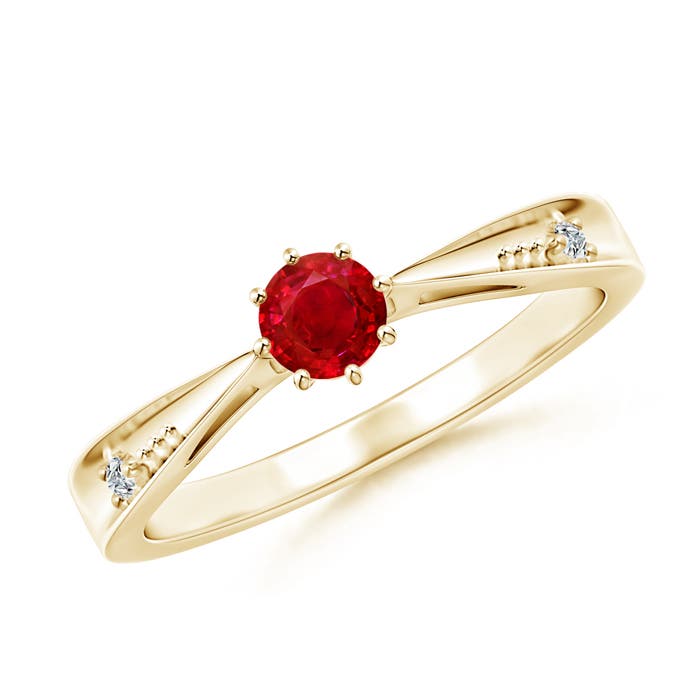 AAA - Ruby / 0.35 CT / 14 KT Yellow Gold