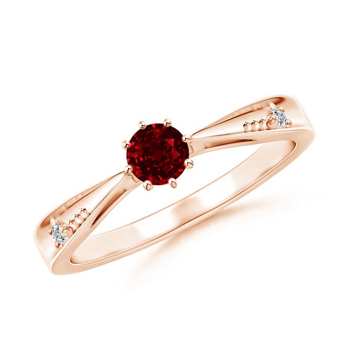 AAAA - Ruby / 0.35 CT / 14 KT Rose Gold