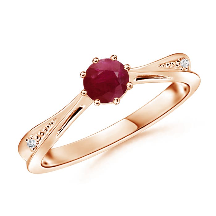 A - Ruby / 0.62 CT / 14 KT Rose Gold