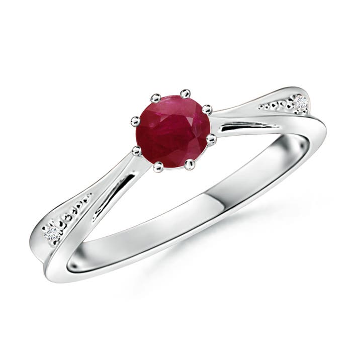 A - Ruby / 0.62 CT / 14 KT White Gold