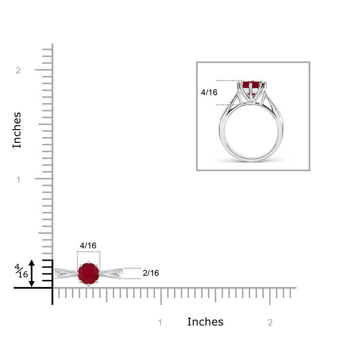 AA - Ruby / 0.62 CT / 14 KT White Gold