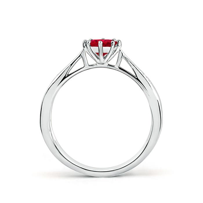 AAA - Ruby / 0.62 CT / 14 KT White Gold