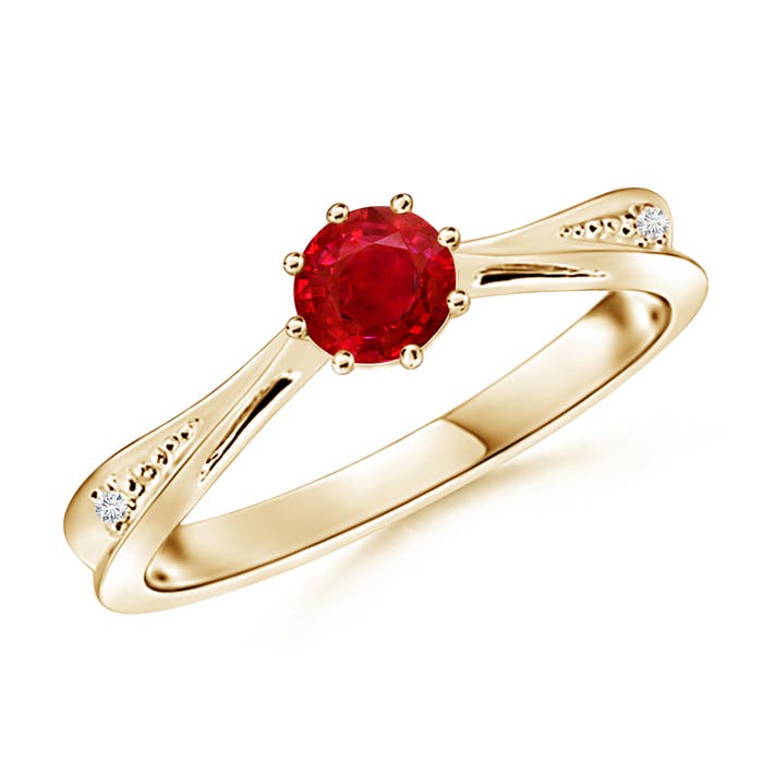 AAA - Ruby / 0.62 CT / 14 KT Yellow Gold