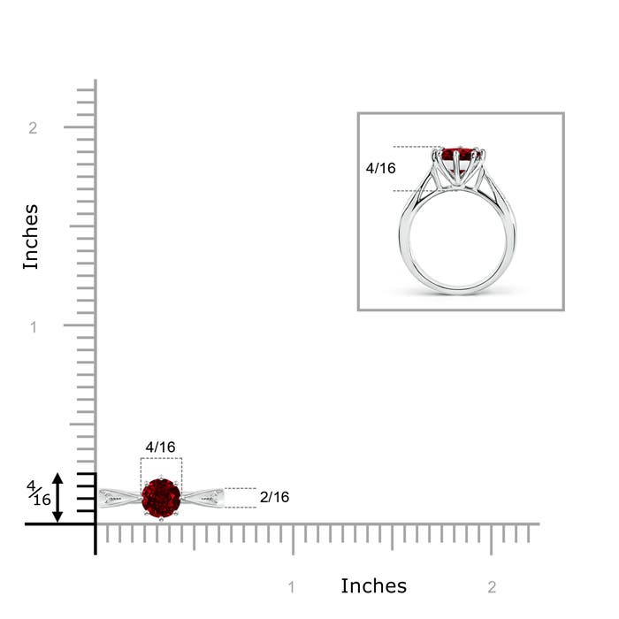 AAAA - Ruby / 0.62 CT / 14 KT White Gold