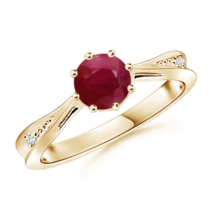 A - Ruby / 1.02 CT / 14 KT Yellow Gold