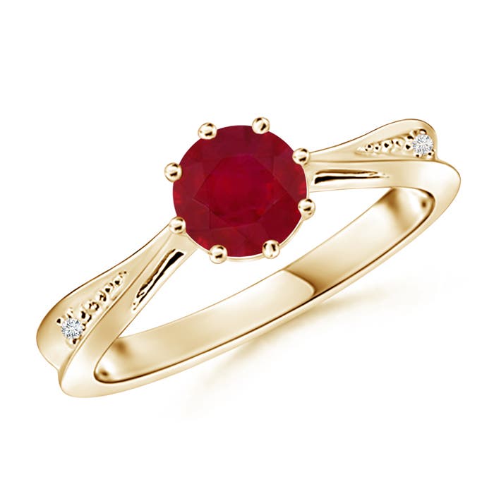 AA - Ruby / 1.02 CT / 14 KT Yellow Gold