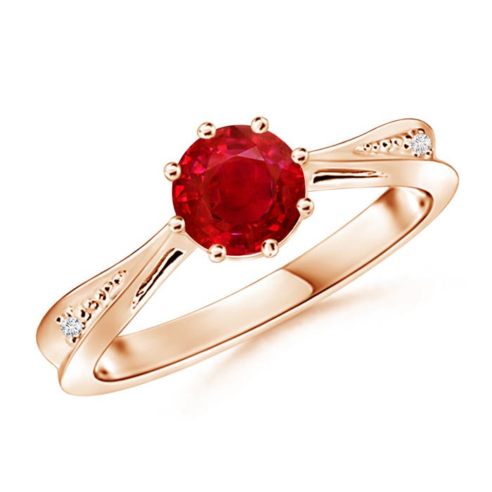 AAA - Ruby / 1.02 CT / 14 KT Rose Gold