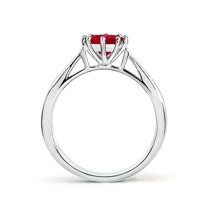 AAA - Ruby / 1.02 CT / 14 KT White Gold