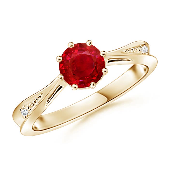 AAA - Ruby / 1.02 CT / 14 KT Yellow Gold