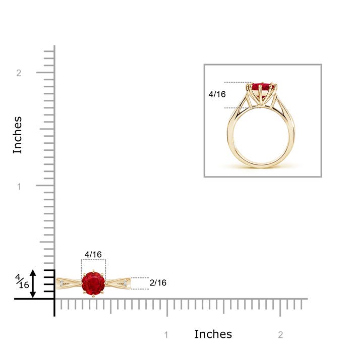 AAA - Ruby / 1.02 CT / 14 KT Yellow Gold