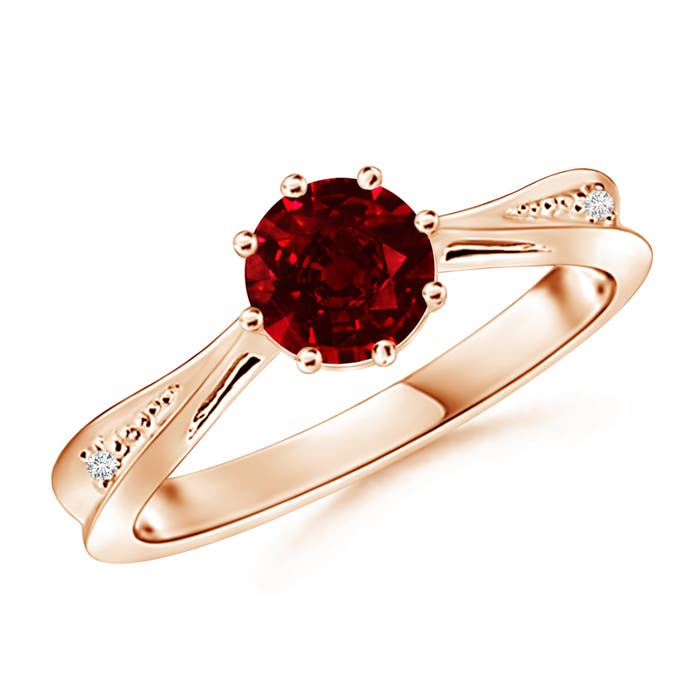 AAAA - Ruby / 1.02 CT / 14 KT Rose Gold