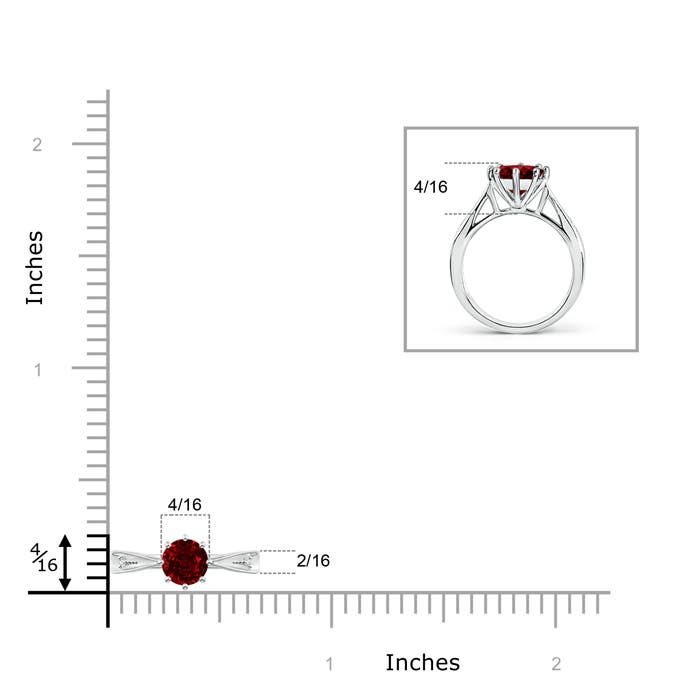 AAAA - Ruby / 1.02 CT / 14 KT White Gold