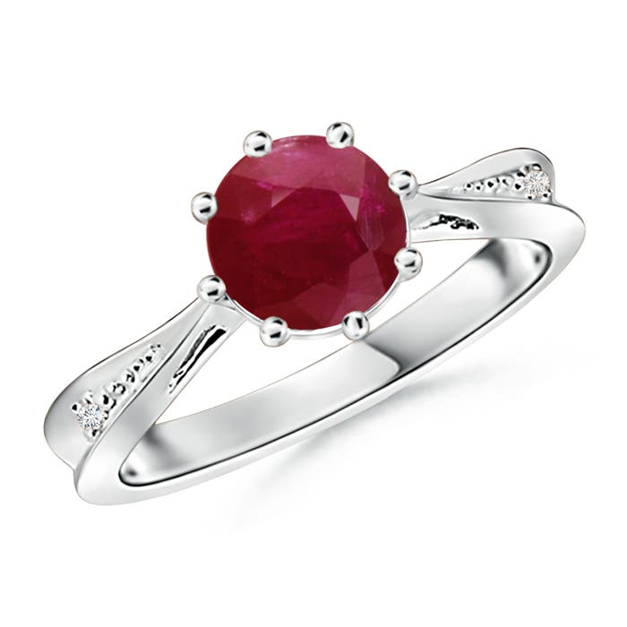 A - Ruby / 1.43 CT / 14 KT White Gold