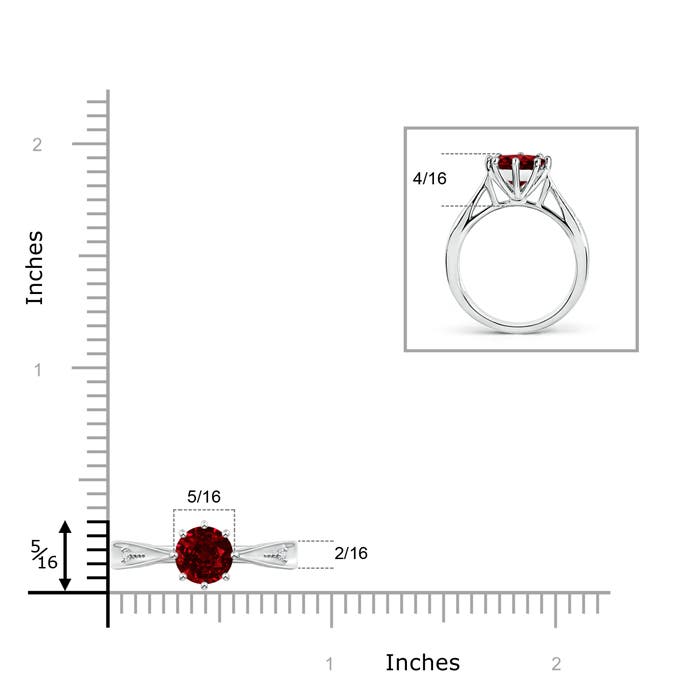 AAAA - Ruby / 1.43 CT / 14 KT White Gold