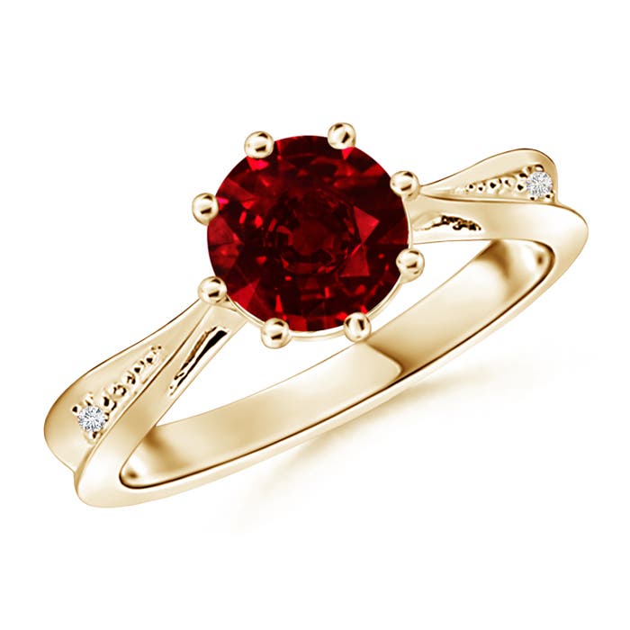 AAAA - Ruby / 1.43 CT / 14 KT Yellow Gold