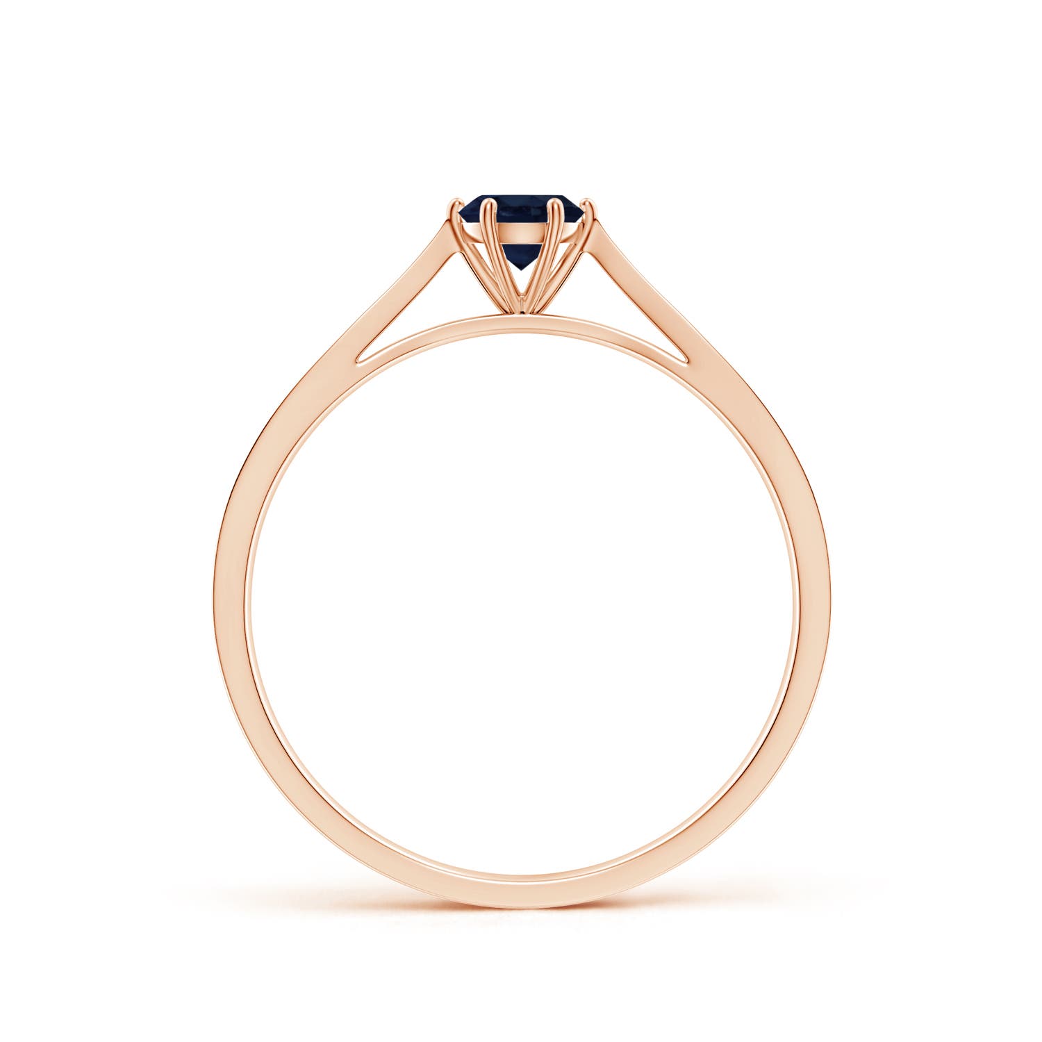 A - Blue Sapphire / 0.34 CT / 14 KT Rose Gold