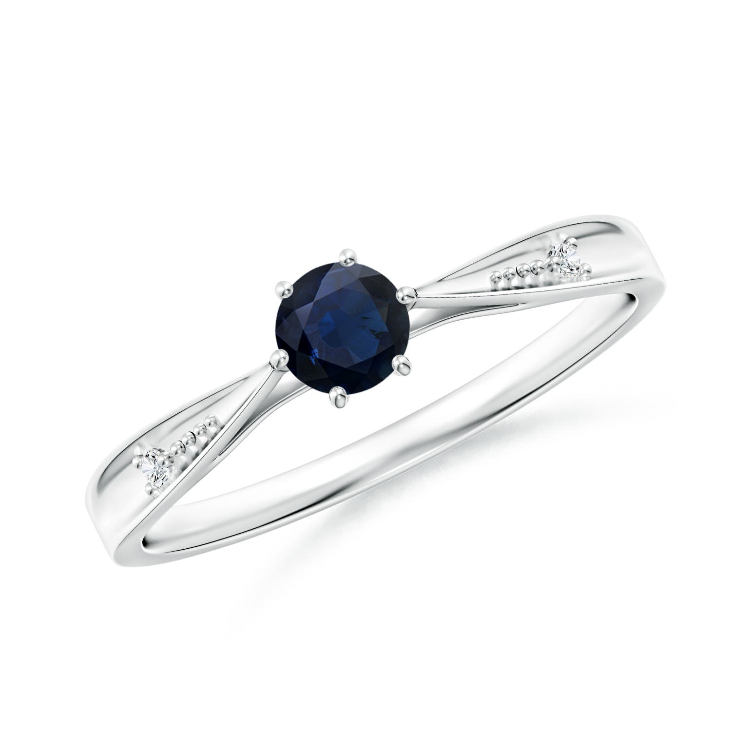 A - Blue Sapphire / 0.34 CT / 14 KT White Gold