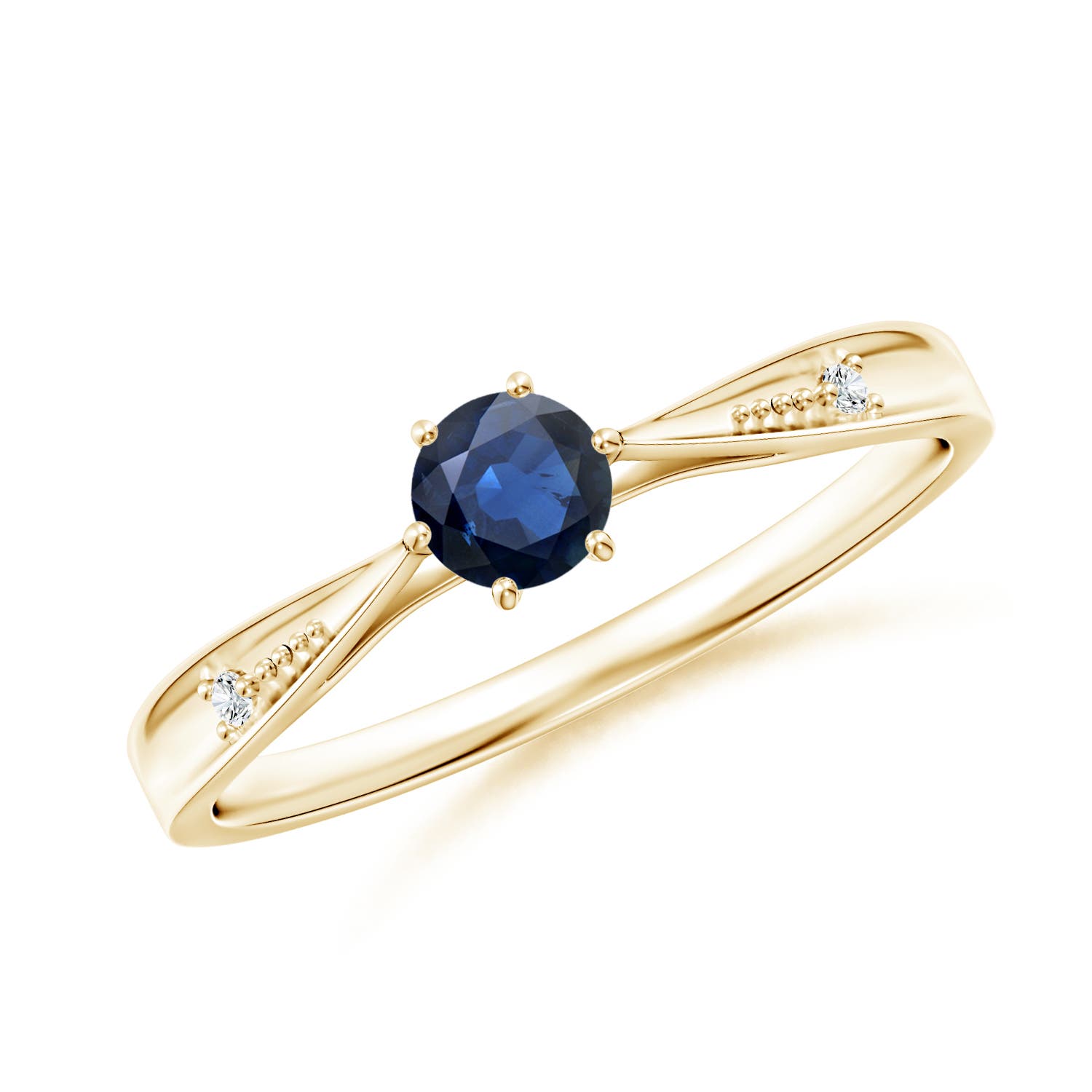 AA - Blue Sapphire / 0.34 CT / 14 KT Yellow Gold