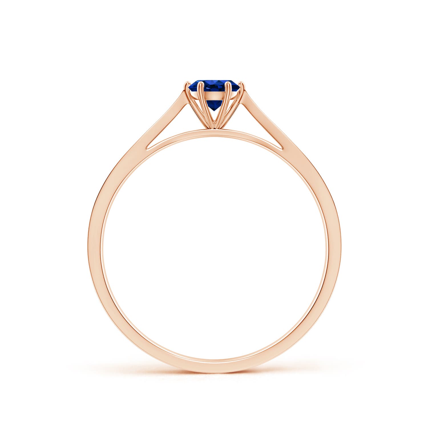 AAAA - Blue Sapphire / 0.34 CT / 14 KT Rose Gold