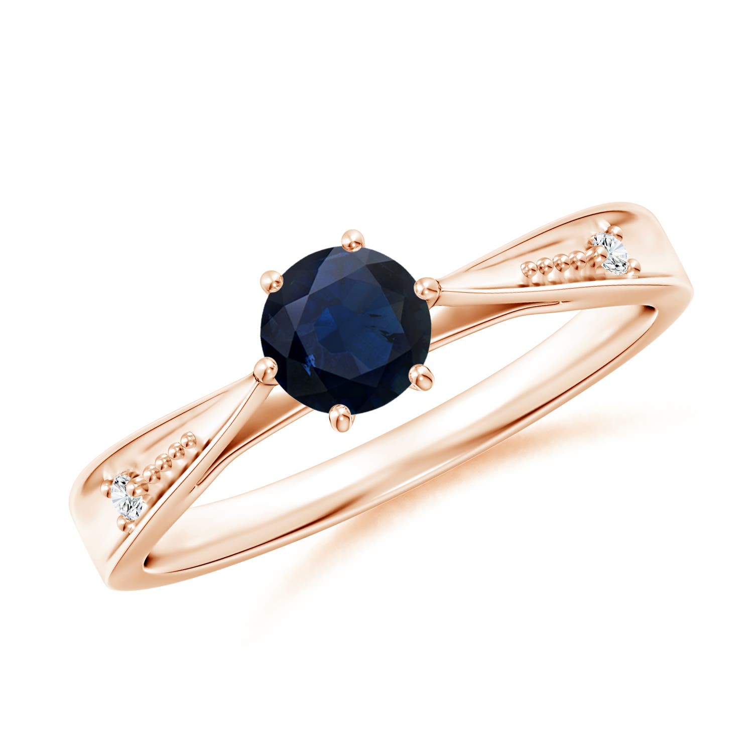 A - Blue Sapphire / 0.62 CT / 14 KT Rose Gold