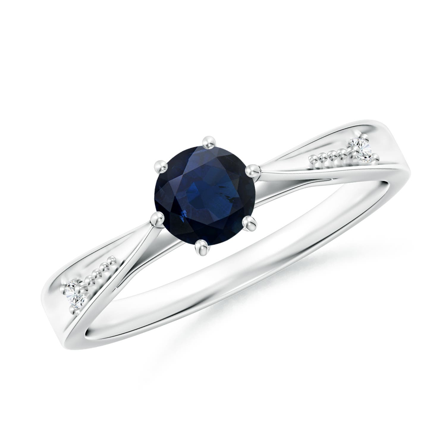 A - Blue Sapphire / 0.62 CT / 14 KT White Gold