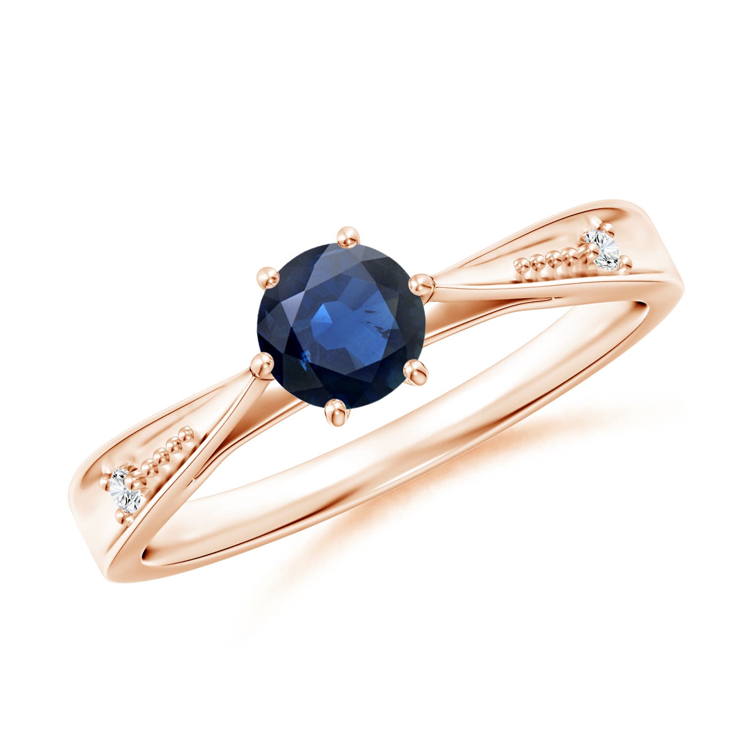 AA - Blue Sapphire / 0.62 CT / 14 KT Rose Gold