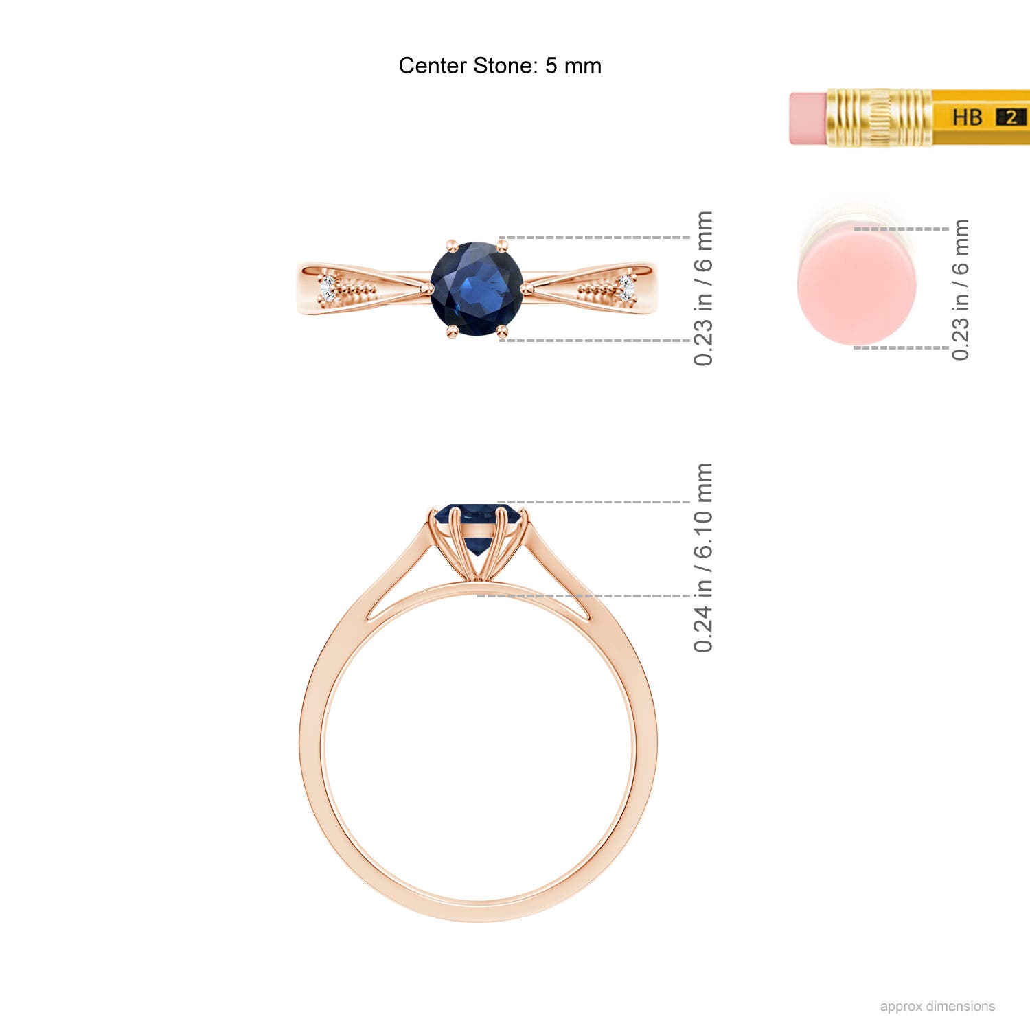 AA - Blue Sapphire / 0.62 CT / 14 KT Rose Gold