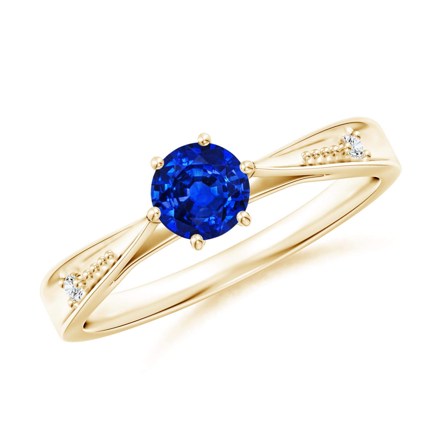 AAAA - Blue Sapphire / 0.62 CT / 14 KT Yellow Gold