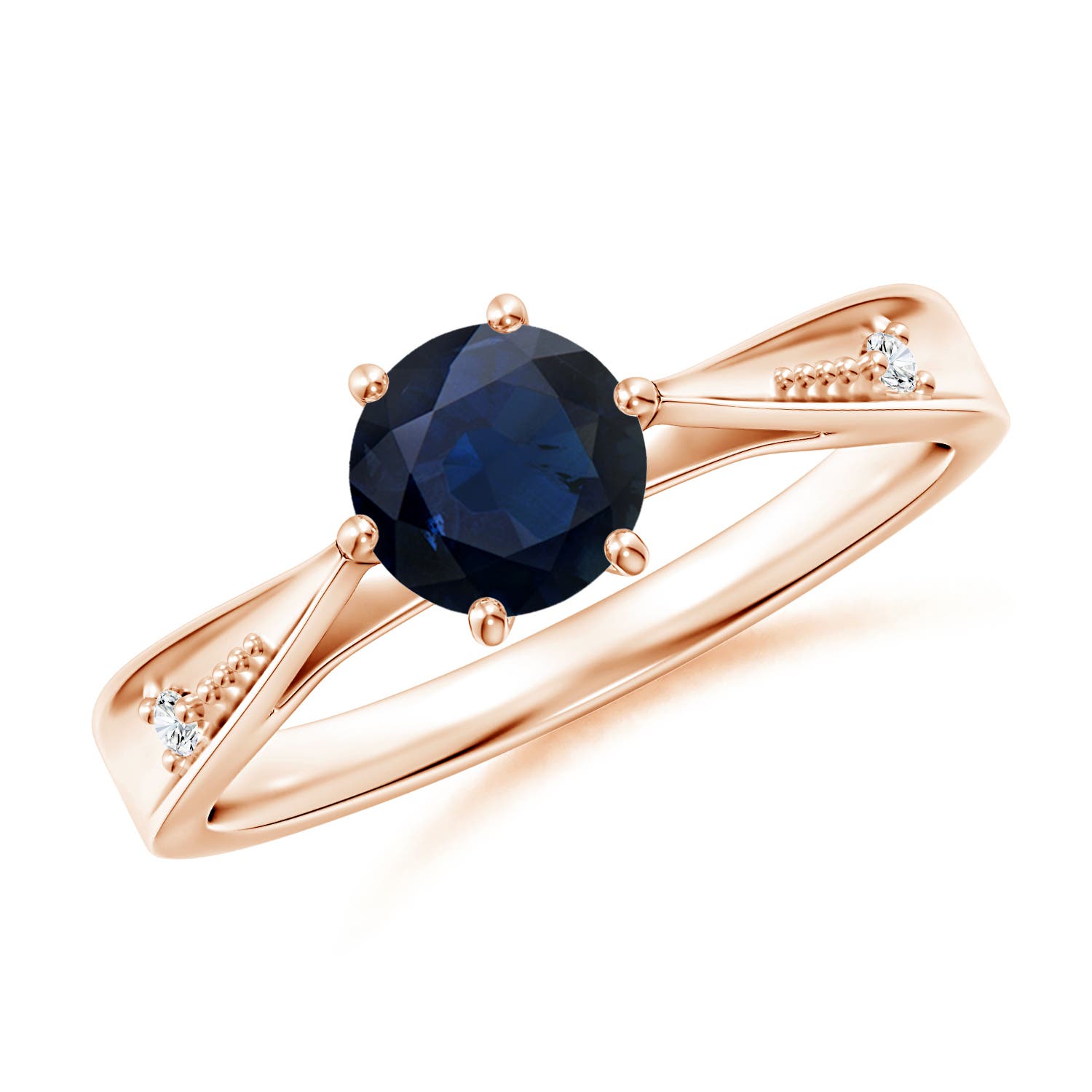 A - Blue Sapphire / 1.02 CT / 14 KT Rose Gold