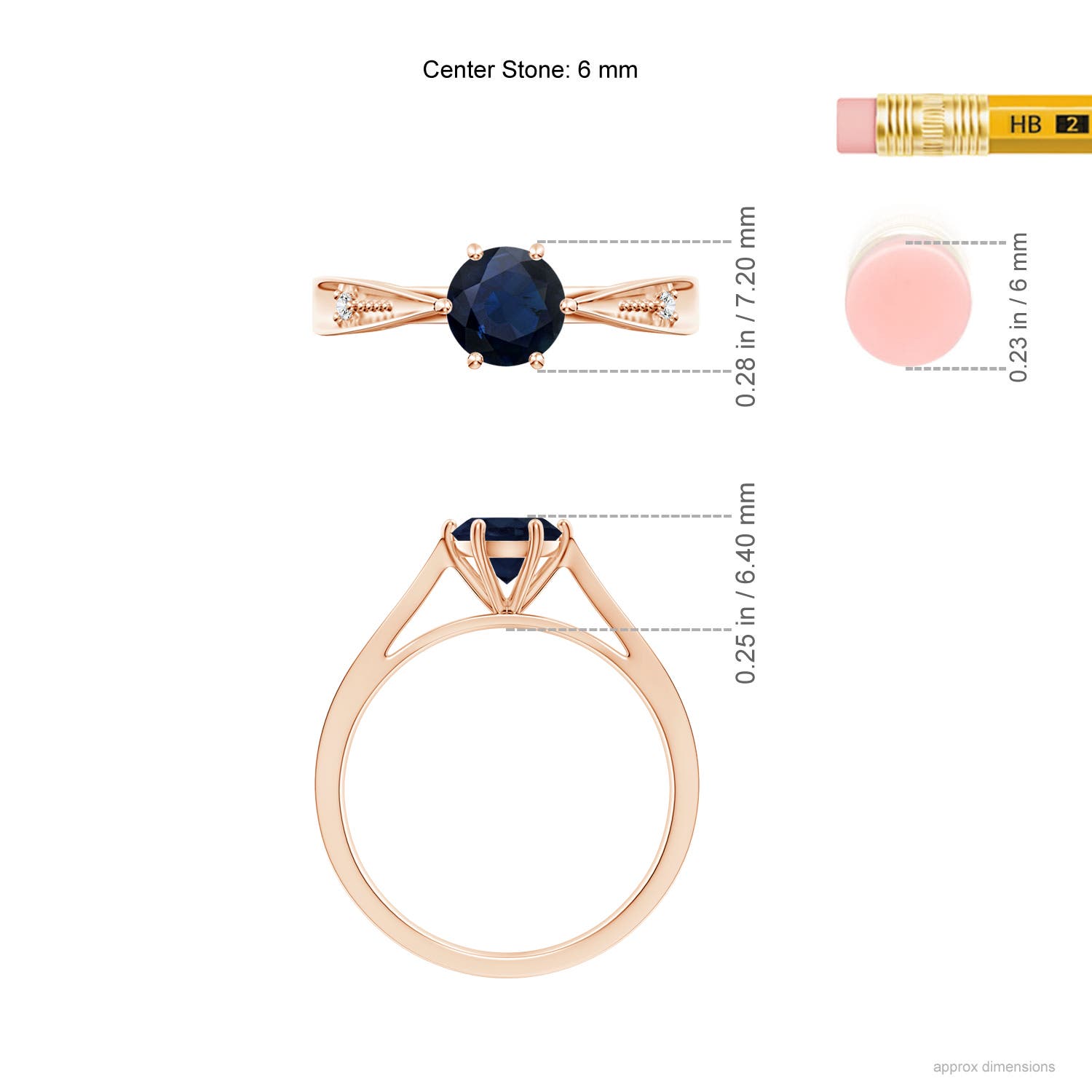 A - Blue Sapphire / 1.02 CT / 14 KT Rose Gold