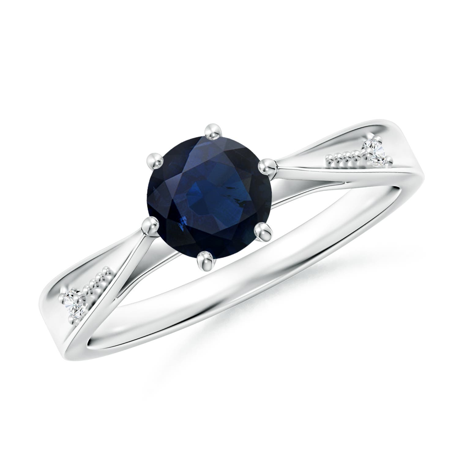 A - Blue Sapphire / 1.02 CT / 14 KT White Gold